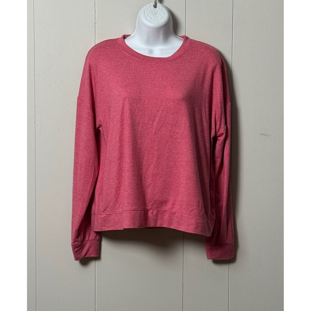 Sanctuary Women's Pink Heathered Long Sleeve Pullover Crewneck Top Size Small